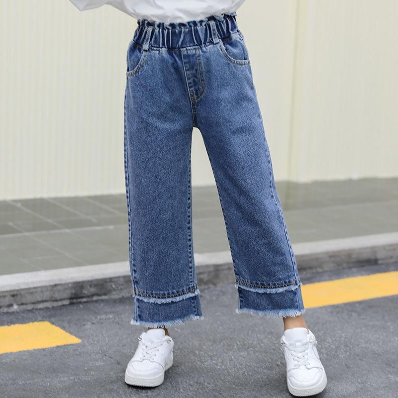 Изображение товара: Джинсы для маленьких девочек Детские узкие джинсы с буквенным принтом повседневные свободные джинсы для девочек на весну и осень джинсы с высокой талией для подростков узкие брюки для девочек