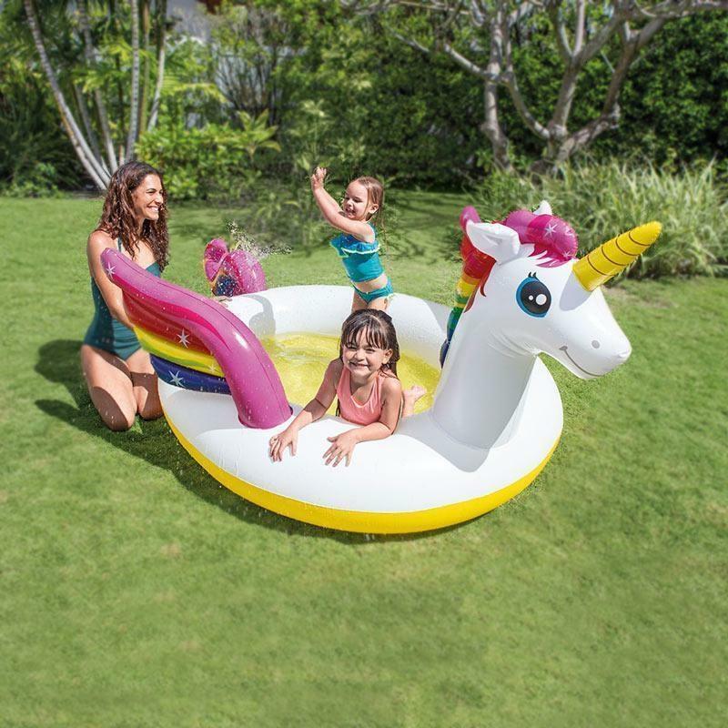 Изображение товара: Piscina hinchable para niños INTEX Unicornio portatil con PULVERIZADOR