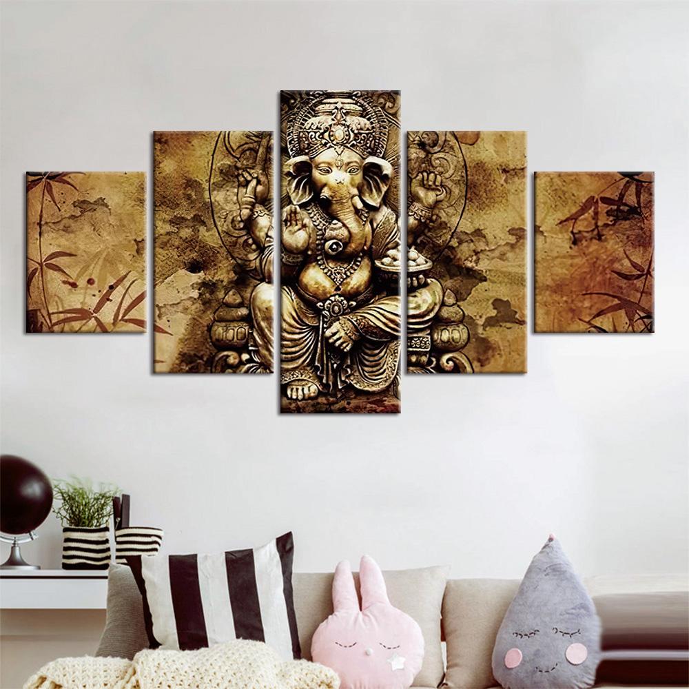 Изображение товара: Картина на холсте, 5 шт., модуль «религия, индуистский Бог», печатный плакат, Шива, страшное изображение, настенное искусство, домашний декор, плакат для гостиной
