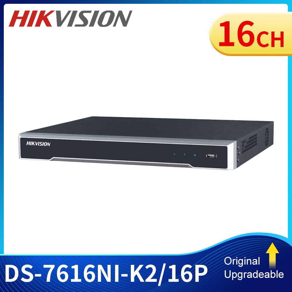 Изображение товара: В наличии, диктофон Hikvision 16ch POE DS-7616NI-K2/16P NVR 4K для до 8MP заглушка камеры & play NVR 2 SATA H.265 +