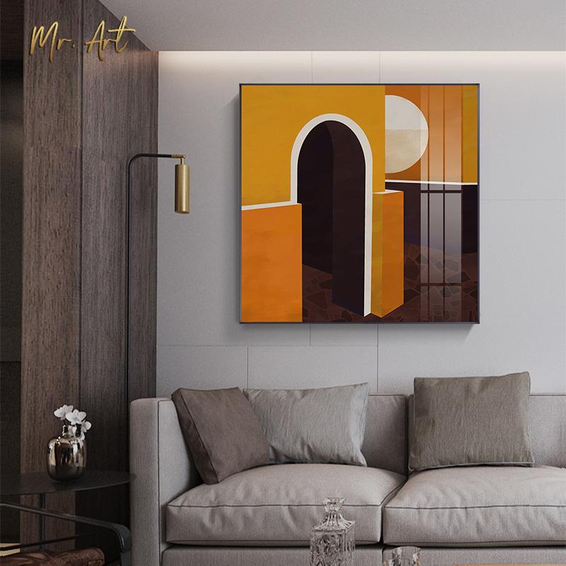 Изображение товара: Абстрактная Картина на холсте желтая арка и постер для чтения мальчика домашний декор современные настенные картины для гостиной, столовой