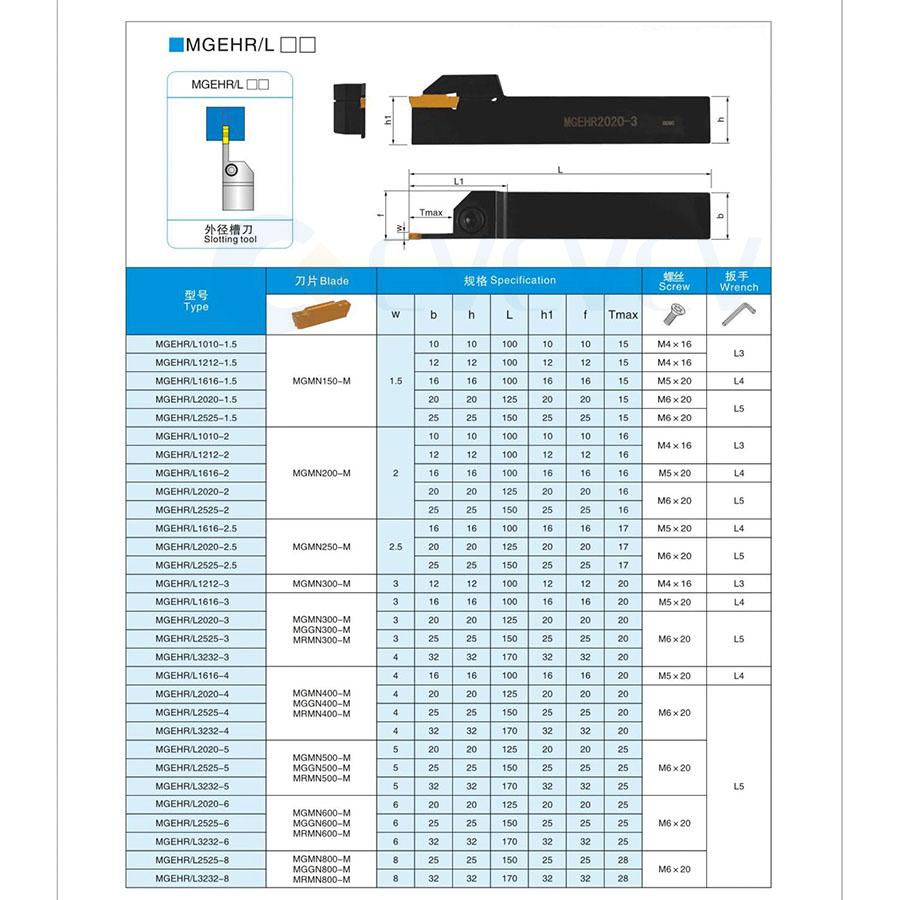 Изображение товара: Держатель инструмента для наружной обработки канавок MGEHR1010, MGEHR1212, MGEHL1616, 1,5 мм, 2 мм, 2,5 мм, 3 мм, 4 мм, для токарного станка с ЧПУ, резка бурильная режущая установка бар