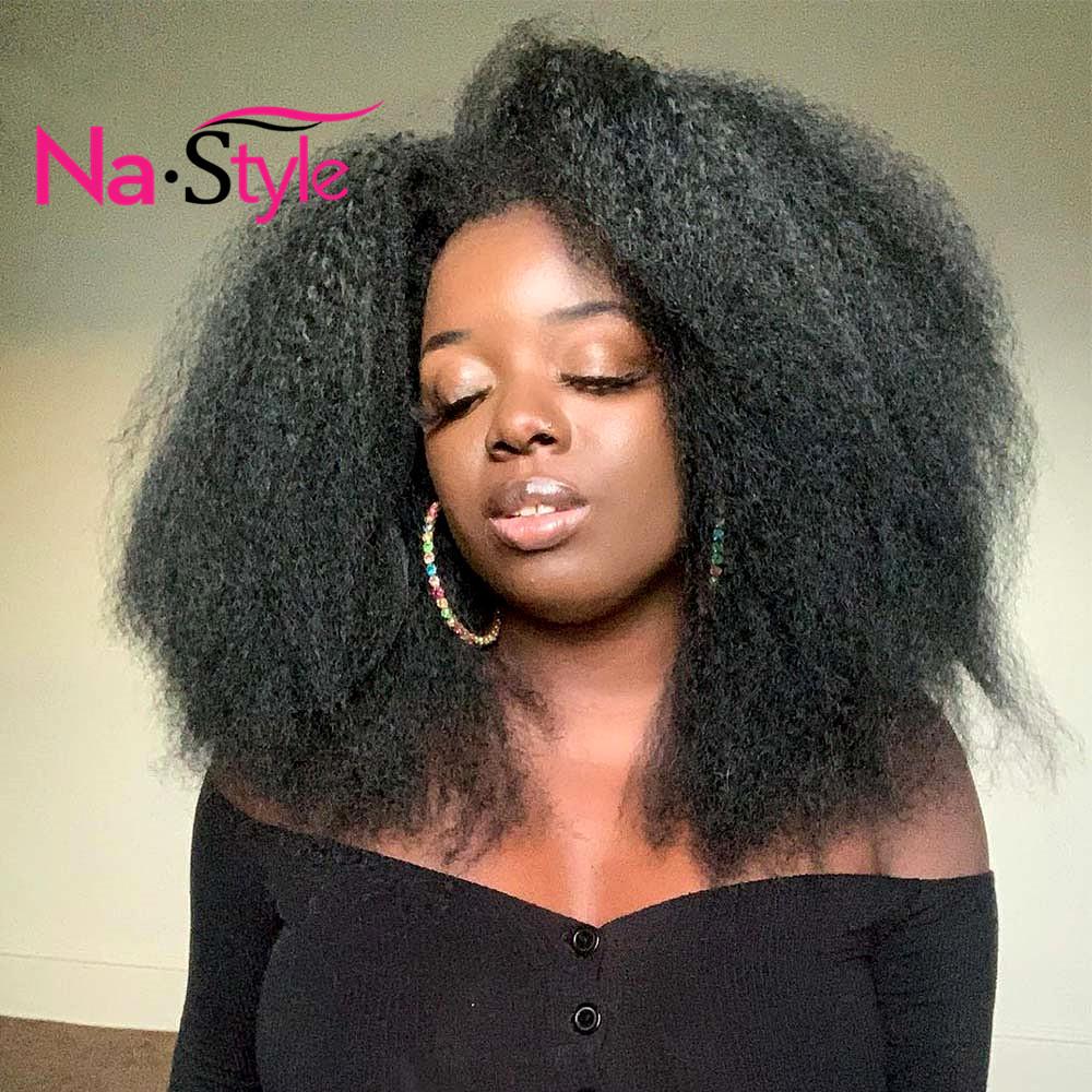 Изображение товара: afro kinky straight wig for women 13x4 bob lace front wigs pre plucked short wigs human hair with baby hair 150% remy hair wigs