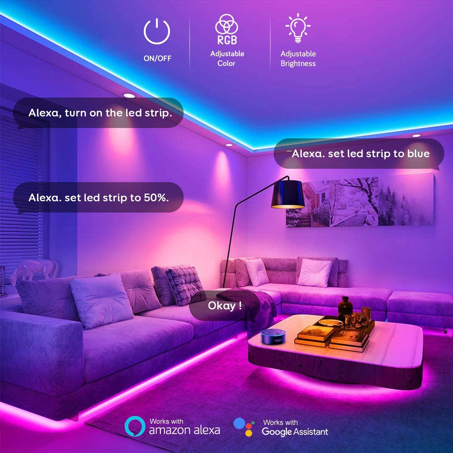 Изображение товара: Умная светодиодная ленсветильник Alexa, 10 м, Wi-Fi, изменение цвета