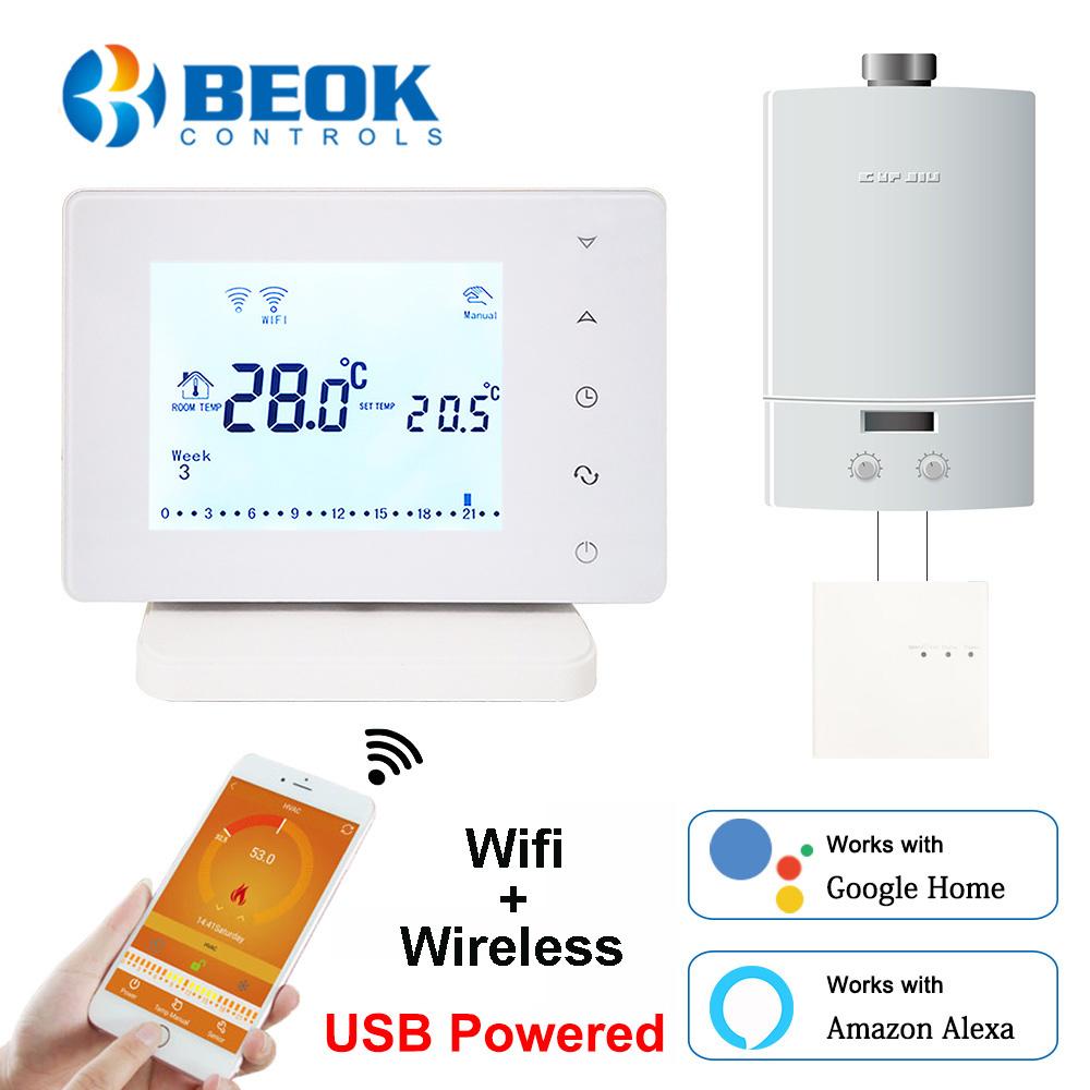 Изображение товара: Беспроводной Wi-Fi термостат Beok BOT306RF для газового котла, умный термостат, контроллер температуры с поддержкой Google Home Alexa