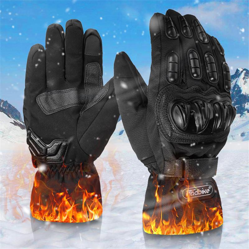 Изображение товара: Зимние мотоциклетные перчатки, теплые водонепроницаемые ветрозащитные белые перчатки для сенсорного экрана для мужчин и женщин, спортивные защитные перчатки для эндуро