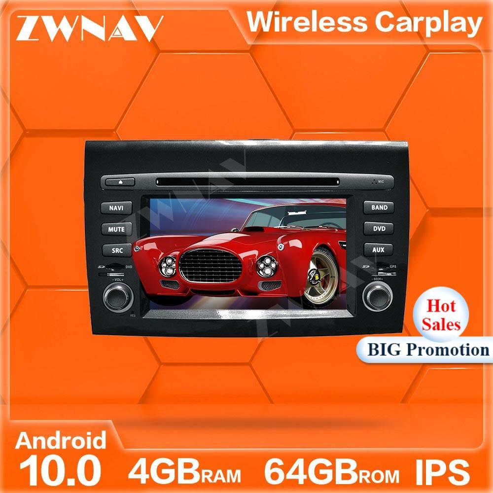 Изображение товара: Автомобильный мультимедийный плеер с экраном на Android 10,0, 64 ГБ, для Fiat Bravo 2007, 2008-2012, GPS-навигация, автомобильное аудио, радио, стерео, головное устройство IPS