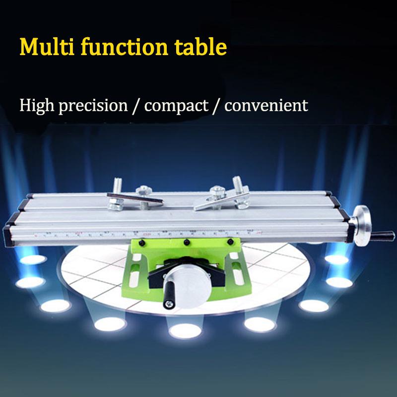 Изображение товара: Прецизионная Настольная мини-скамья тиски сверло Многофункциональный составной стол поперечная скользка для фрезерования сверлильного станка Регулируемый инструмент