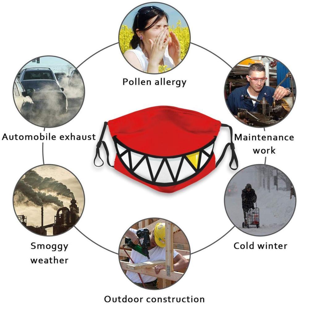 Изображение товара: Многоразовая маска для рта Grin 1,4, Pm2.5, фильтр, сделай сам, маска для рта, Детские острые зубы, улыбка, улыбка, страшный милый рот, зубы акулы, косплей