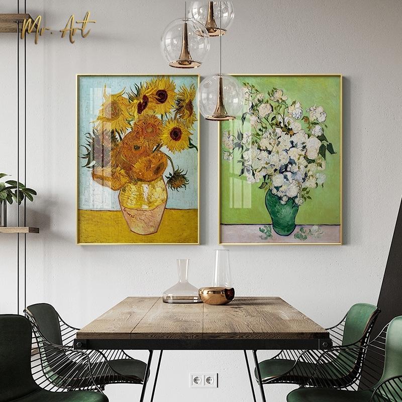 Изображение товара: Плакат Ван Гога, принт, знаменитый классический Подсолнух, ирисы, картина, настенные картины для гостиной, столовой, Современный домашний декор