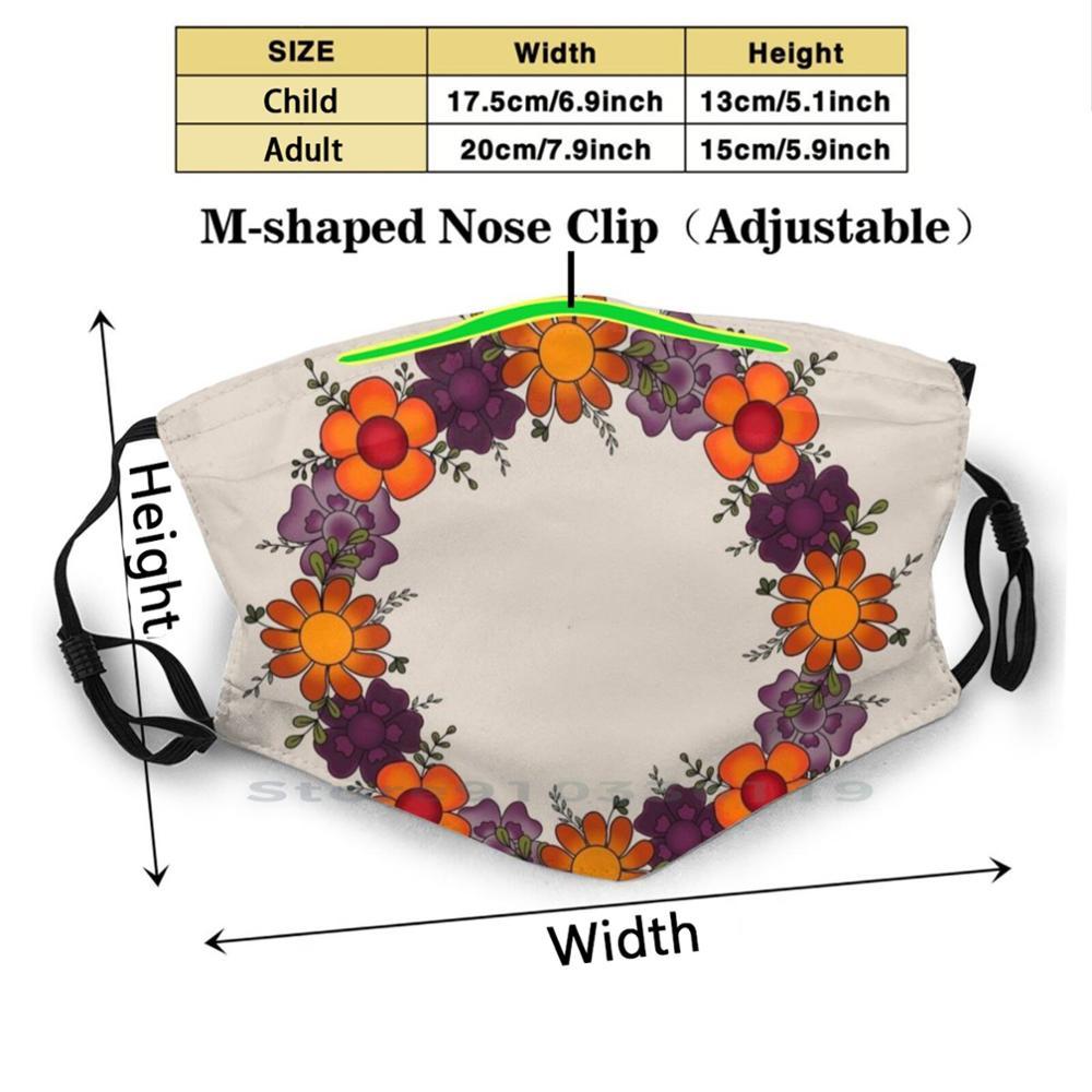 Изображение товара: Осенний Венок Дизайн Анти-Пылевой фильтр смываемая маска для лица детское осеннее осень Венок на День Благодарения цветок орхидеи искусственные цветы