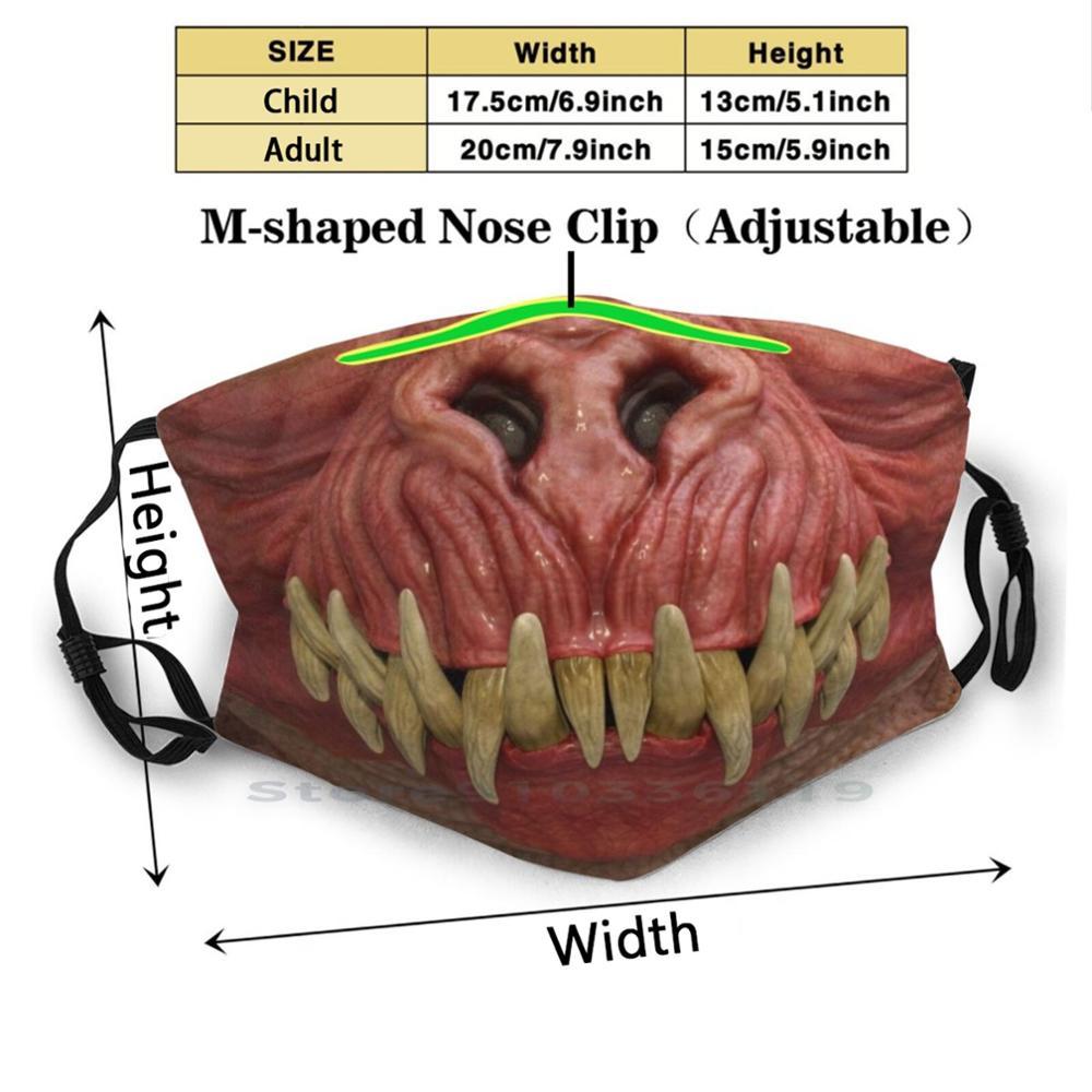 Изображение товара: Моющаяся забавная маска на лицо My клыки для взрослых и детей, маска для лица с фильтром моих клыков, защитные комичные фантазийные существа, верхняя собака