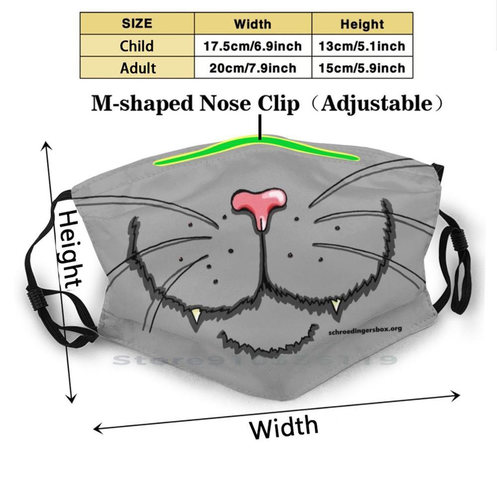 Изображение товара: Nosy кошка в сером рот для взрослых детей моющаяся забавная маска для лица с фильтром Nosy Snout Schrodinger Schroedinger Box Cat Kitty Snub