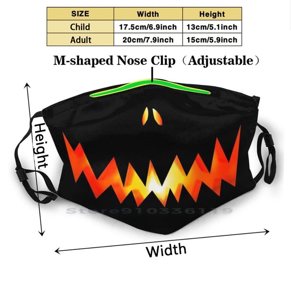 Изображение товара: Светящаяся тыква Джек-о-фонарь маска рот печати многоразовые Pm2.5 фильтр DIY рот Маска Дети тыква Джек О фонарь