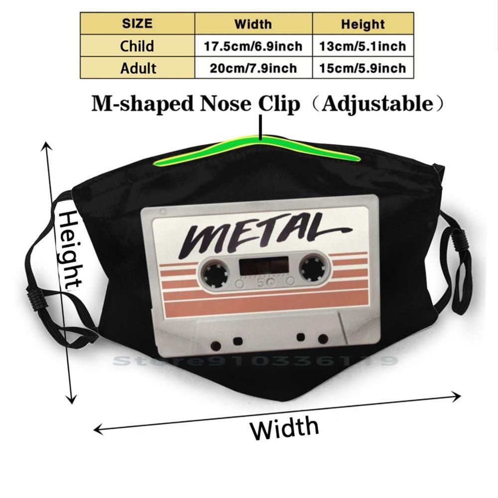 Изображение товара: Тяжелый металл Ретро кассеты 70S 80S многоразовые рот маска для лица с фильтрами дети тяжелый металл музыка жесткий тяжелый металлический ремешок инструмент Korn