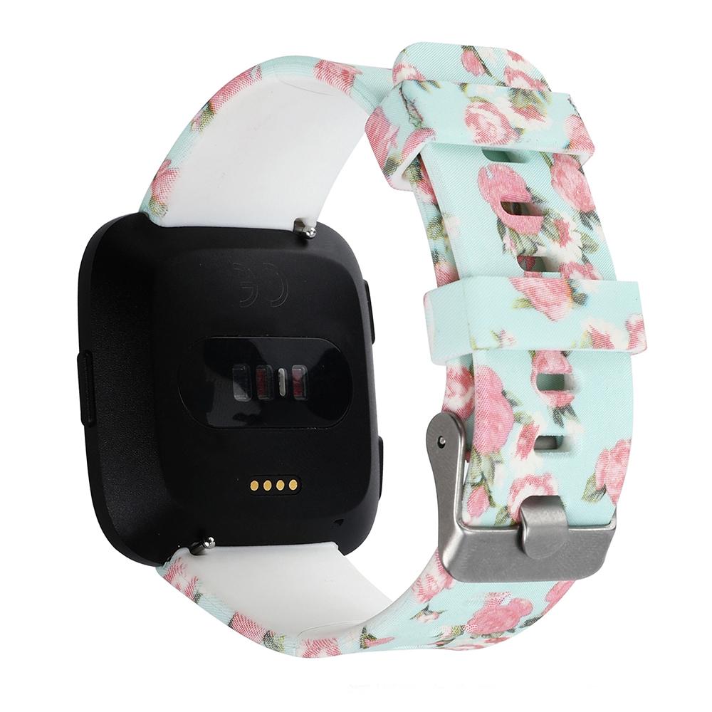 Изображение товара: Ремешок силиконовый для смарт-часов Fitbit Versa, элегантный сменный Браслет с цветочным принтом для взрослых, разные цвета
