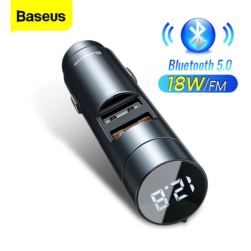 Изображение товара: Устройство зарядное Baseus автомобильное с FM-модулятором и поддержкой Bluetooth 5,0, 18 Вт