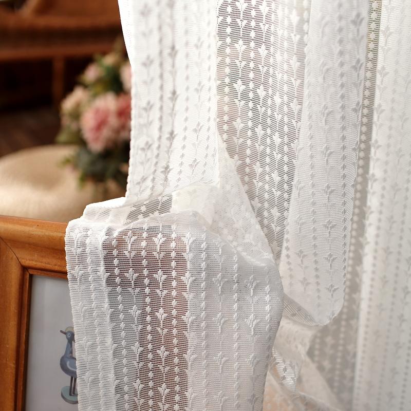Изображение товара: Корейская роскошная кружевная занавеска из тюли с вышивкой, белая элегантная прозрачная вуаль для гостиной, спальни, на заказ, для кухни, короткая панель 554 #4