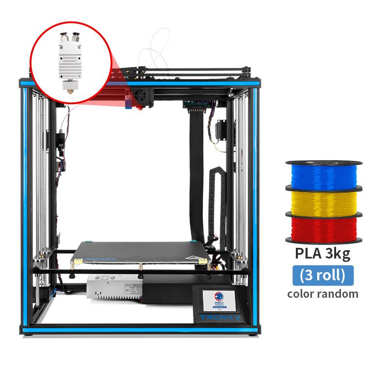 Изображение товара: 3D-принтер Tronxy X1 X5SA-2E XY-2PRO, набор для самостоятельной сборки, двойная Экструзионная головка большого размера, 2 цветных принтера