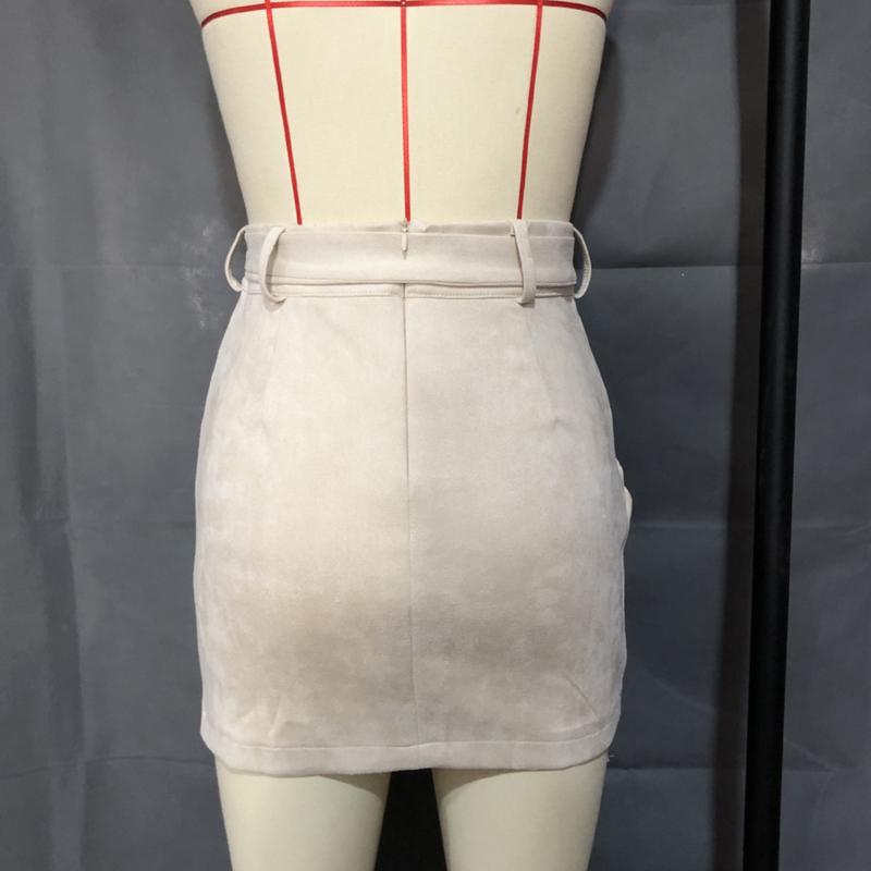 Изображение товара: Осень 2020, модные женские мини-юбки, юбка-карандаш с завышенной талией, облегающая юбка-карандаш с перекрестной шнуровкой, белая, розовая, цвета хаки