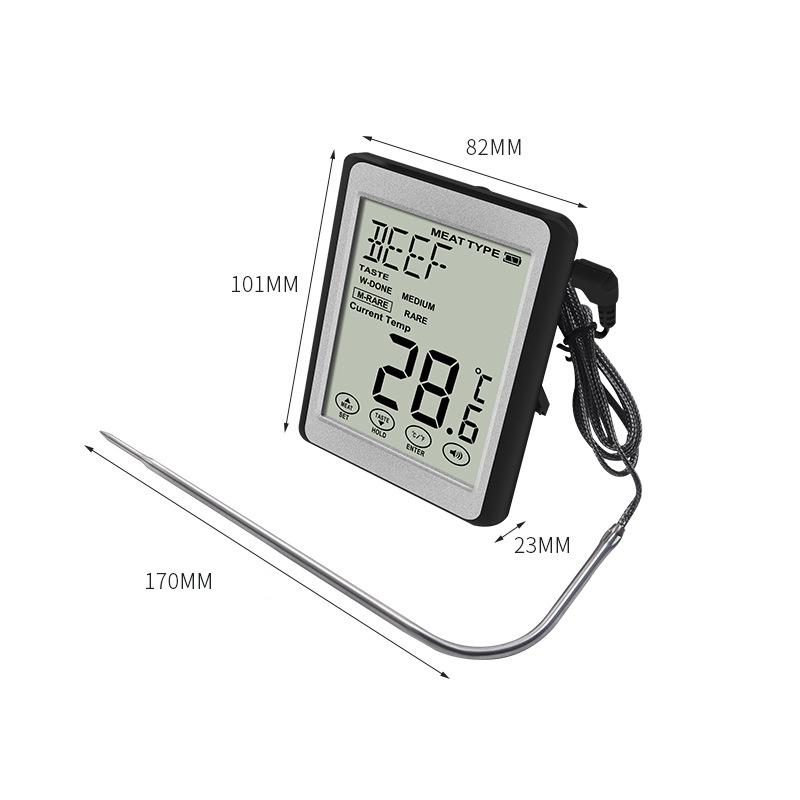 Изображение товара: Цифровой термометр для барбекю, с 8 режимами мяса, Цифровой Кухонный Термометр с щупом из нержавеющей стали для приготовления пищи