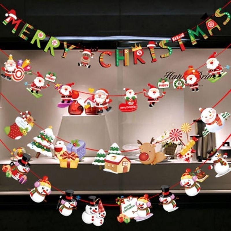 Изображение товара: 2,5 M Multi Стиль гирлянды Счастливого Рождества баннер Рождество вечерние Санта Клаус Лось дерево носок для дома Декор для дома и офиса