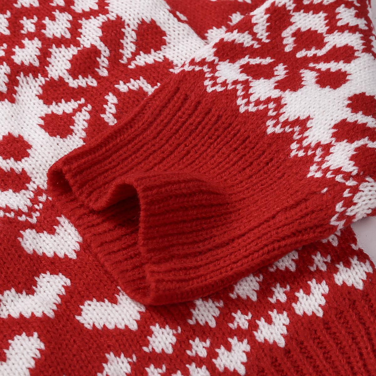 Изображение товара: Зимний женский свитер с цветочным принтом, новинка 2020, модный вязаный свитер с круглым вырезом и длинным рукавом
