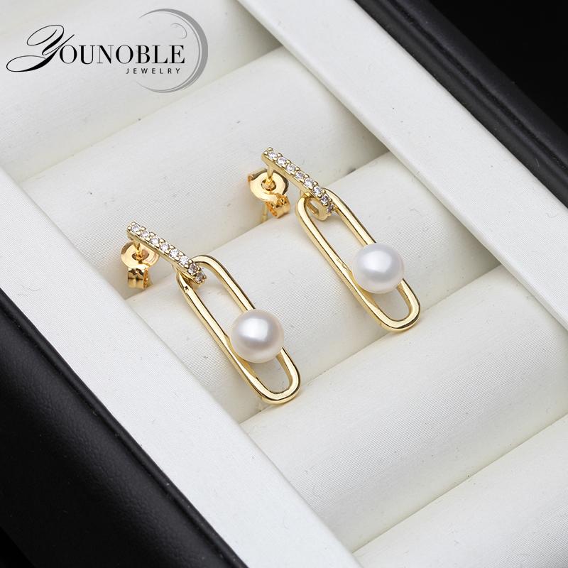 Изображение товара: 925 Sterling Silver Jewelry Pearl Earrings 2020 Fine Natural Pearl jewelry stud Earrings For Women wholesale