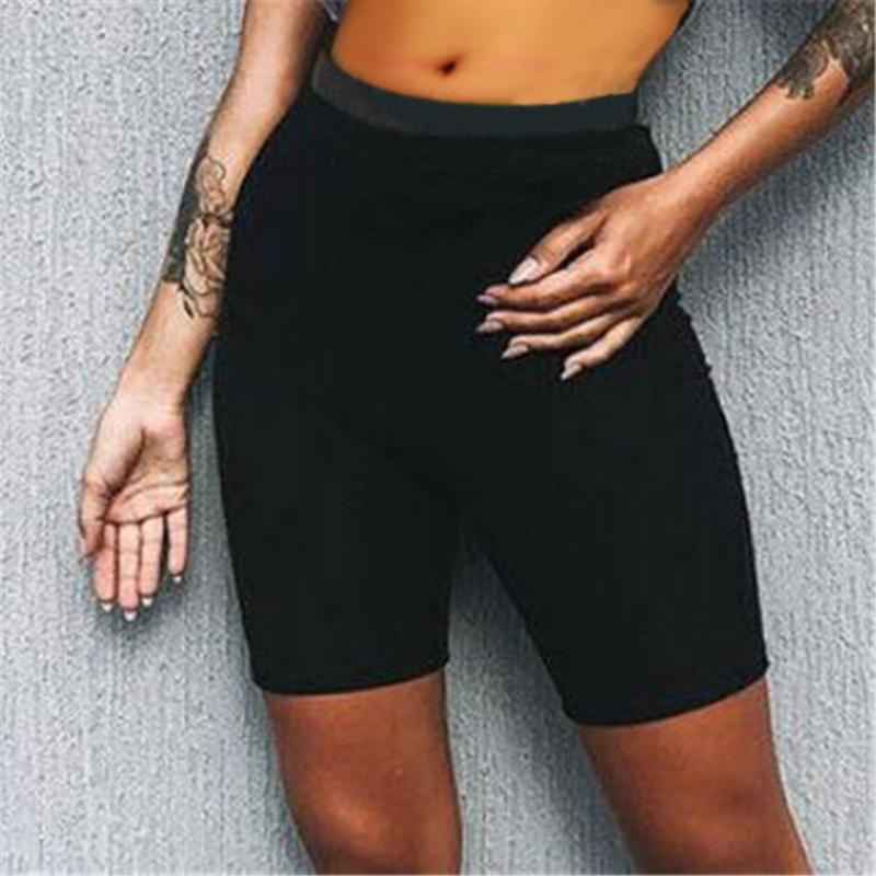 Изображение товара: Женские летние велосипедные шорты, эластичные базовые шорты, однотонные черные шорты для женщин, женская одежда, брюки, спортивные штаны Strike