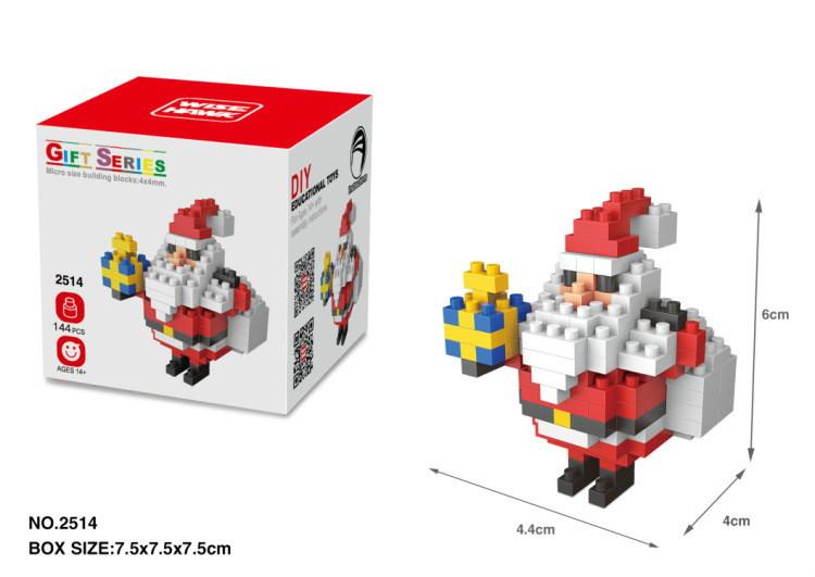 Изображение товара: Мини-конструктор Рождественский Санта-Клаус, игрушка для строительства, снеговик, модель, микро-кирпичи, Рождественская игрушка, подарок для детей, Рождество