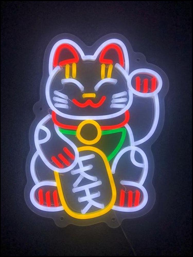 Изображение товара: Неоновая вывеска для китайских кошек, стеклянная трубка, неоновая вывеска знак черепа