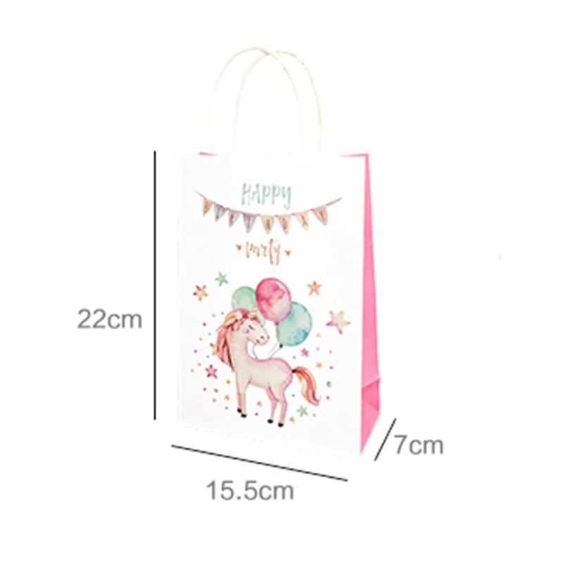 Изображение товара: Коробки для конфет с единорогом/фламинго, 6 шт., бумажные подарочные пакеты с ручками, упаковочные мешочки для Baby Shower, товары для конфет на день рождения