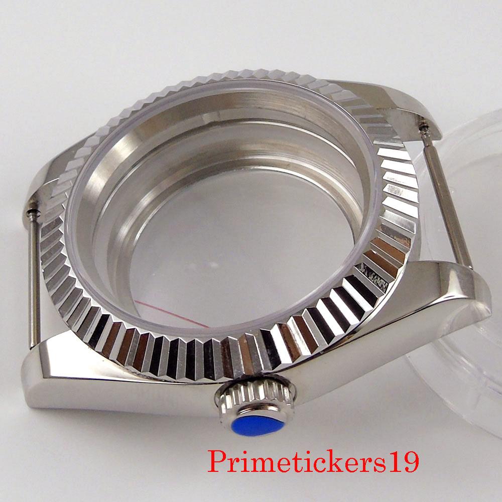 Изображение товара: new 40mm bliger men watch case sapphire crystal fit NH35 NH35A NH36 NH36A automatic movement seeing back watch replacement