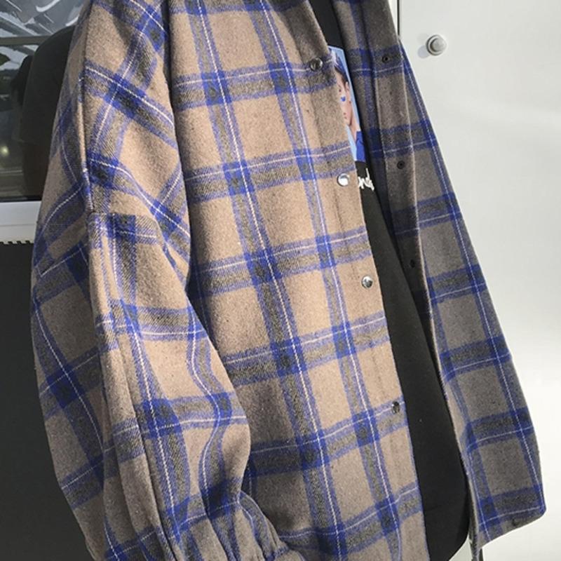 Изображение товара: Зимняя новая плотная Шерстяная Рубашка, Мужская модная повседневная шерстяная куртка в стиле ретро, Мужская Уличная одежда, дикая Свободная рубашка с длинным рукавом, пальто для мужчин, M-5XL