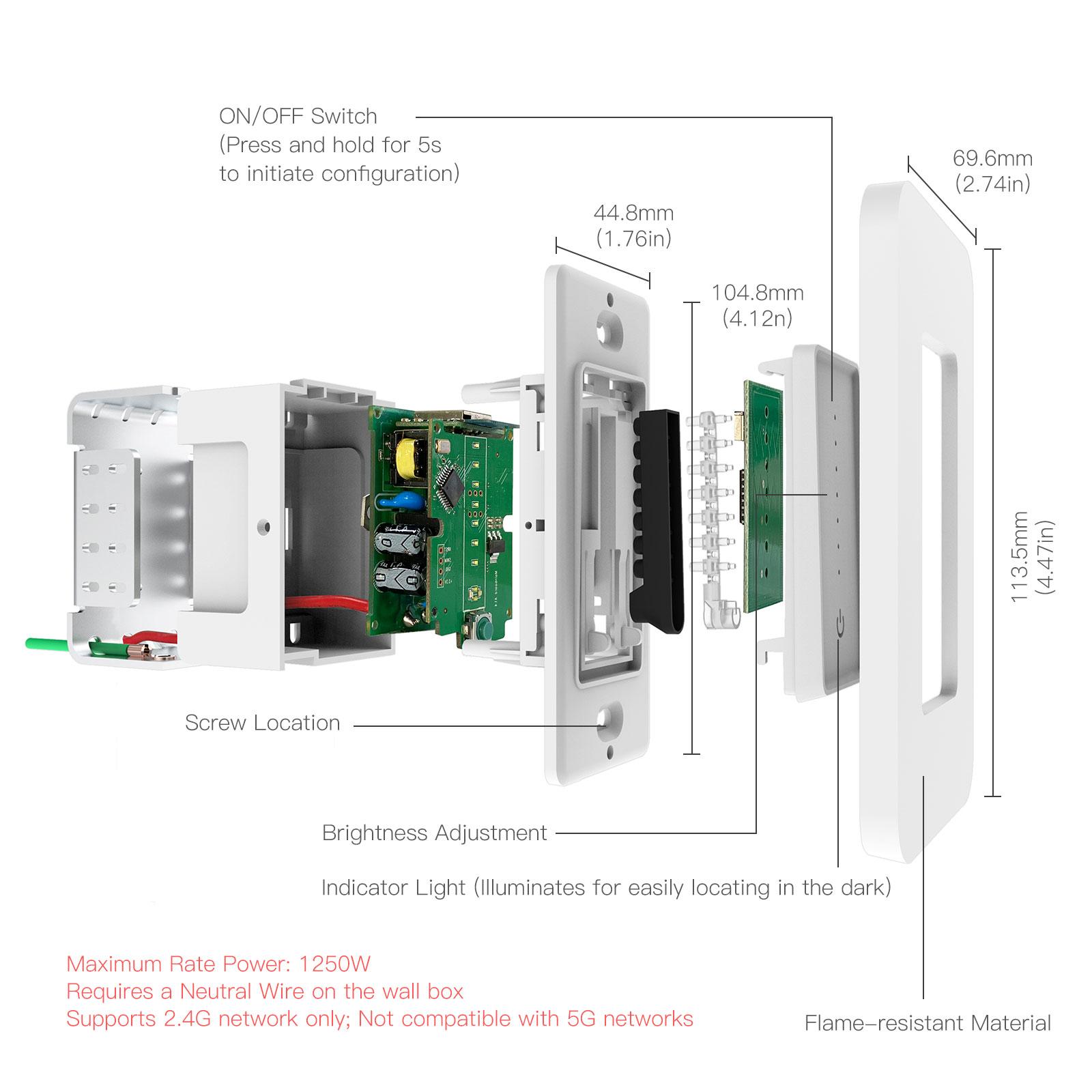 Изображение товара: Смарт-светильник US WiFi с диммером Smart Life/Tuya APP совместим с Alexa Google Home для голосового управления, не требуется концентратор