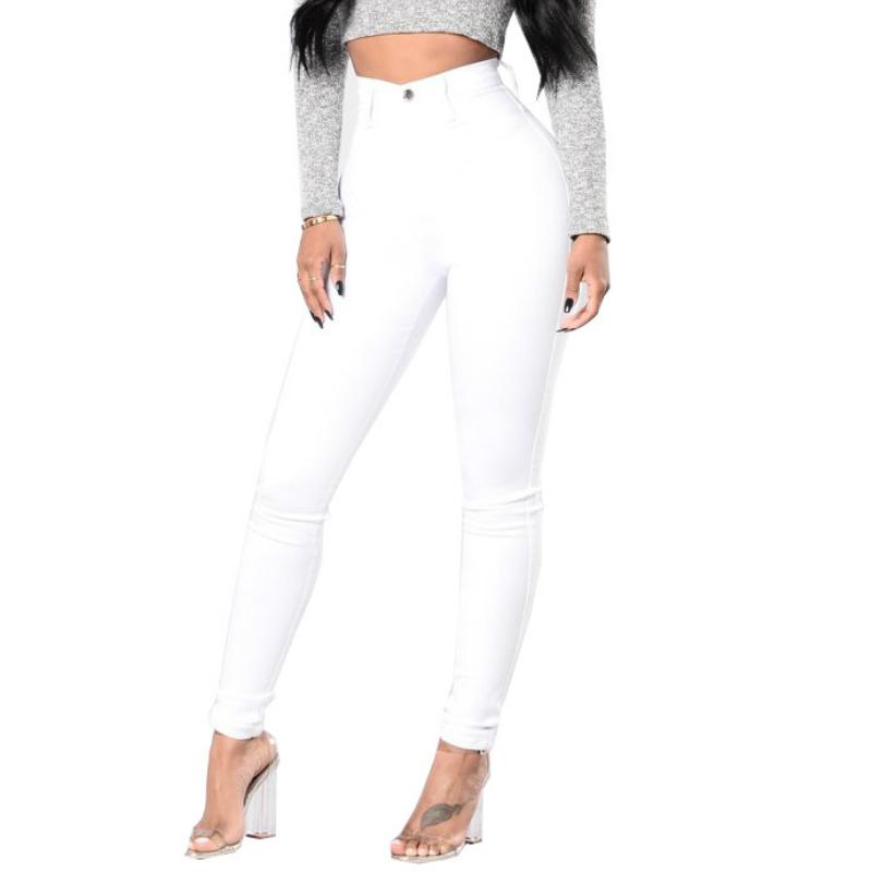 Изображение товара: Хлопковые женские белые джинсовые брюки с высокой талией, женские джинсовые брюки, высококачественные штаны для родителей и детей дочери
