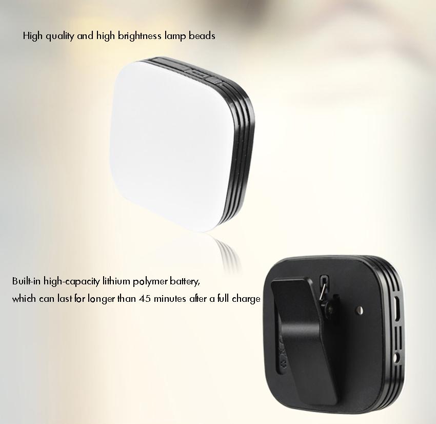 Изображение товара: Универсальная Мини светодиодный Светодиодная лампа с зажимом, карманный настраиваемый фсветильник с регулируемой яркостью для телефонов и планшетов, видеокамер