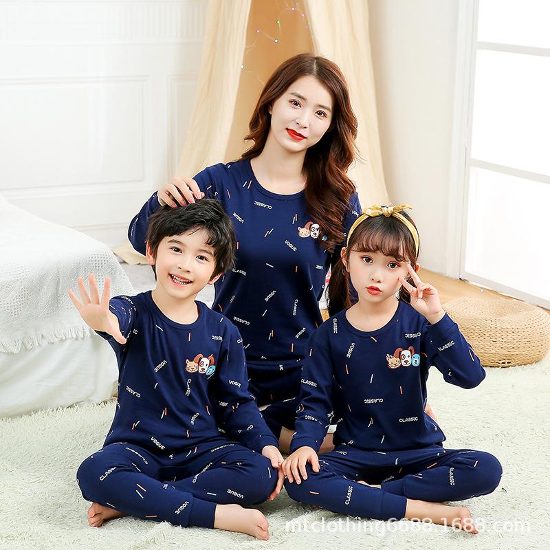 Изображение товара: Mommy and Daughter Matching Outfits Pajamas Family Look Mother Daughter Son Homewear Cotton Pyjamas Kids Mommy And Me Clothes