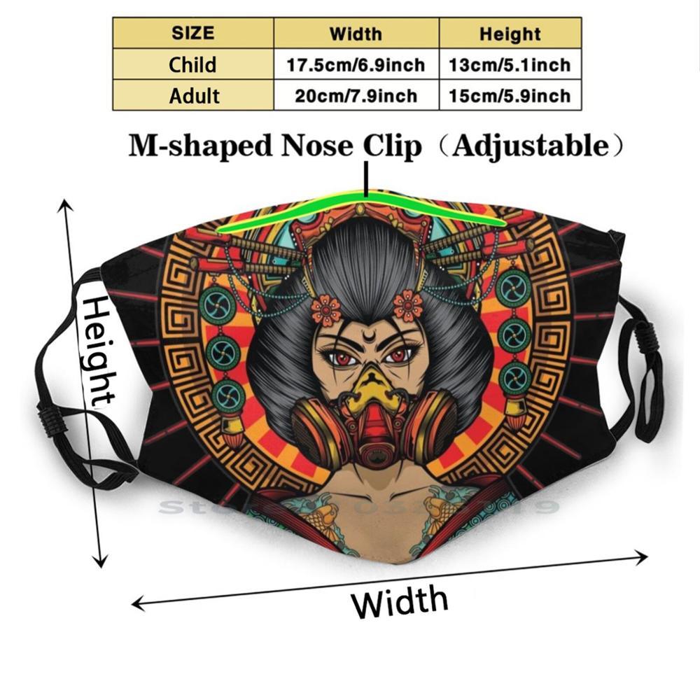 Изображение товара: Пылезащитный фильтр для детей, дизайн японских гейшей, смываемая маска для лица