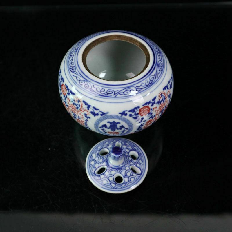 Изображение товара: Горелка для благовоний с китайским старым фарфором синей и белой глазурью красным драконом