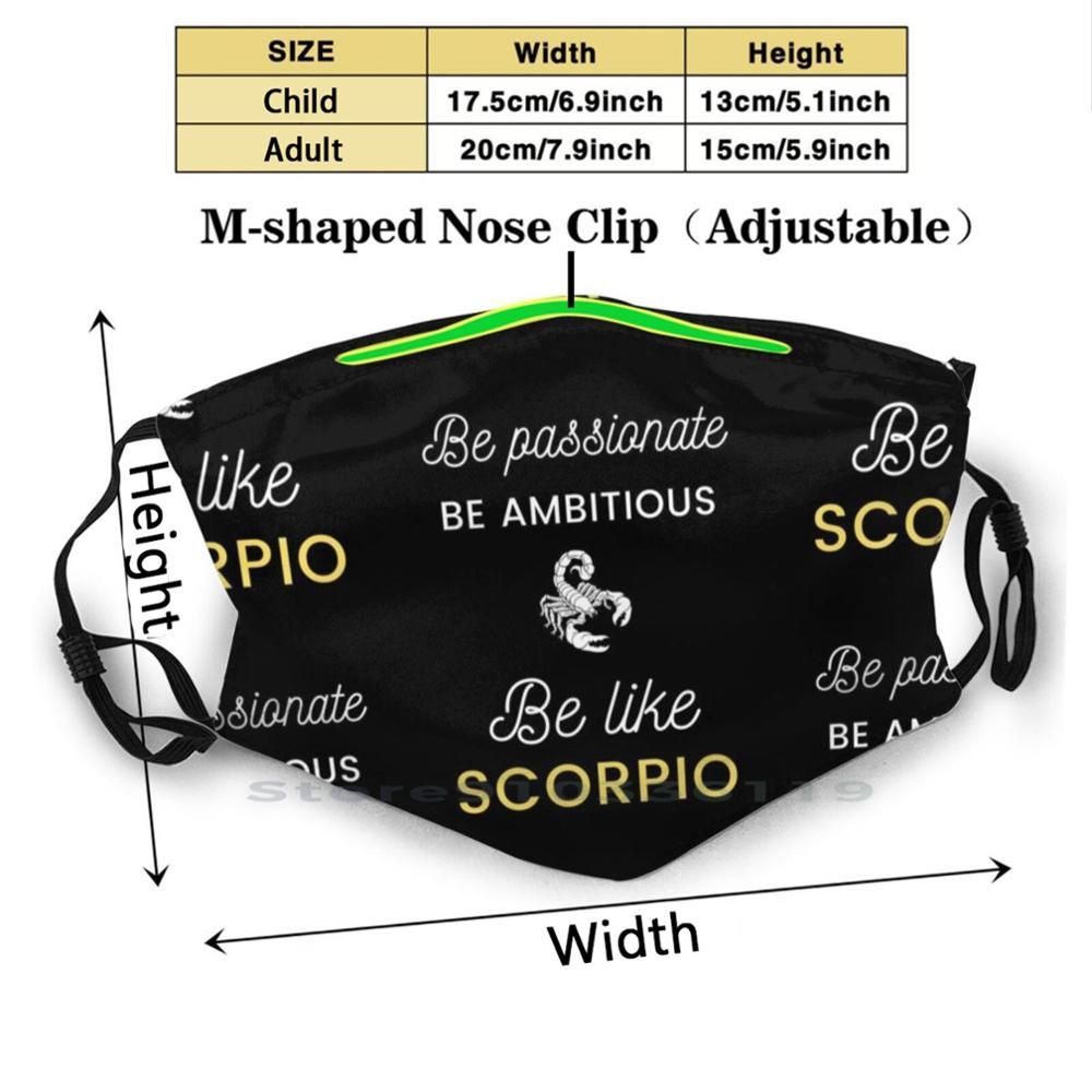 Изображение товара: Скорпион-страстный и амбициозный дизайн фильтр от пыли смываемая маска для лица дети Скорпион день рождения Зодиак Астрология
