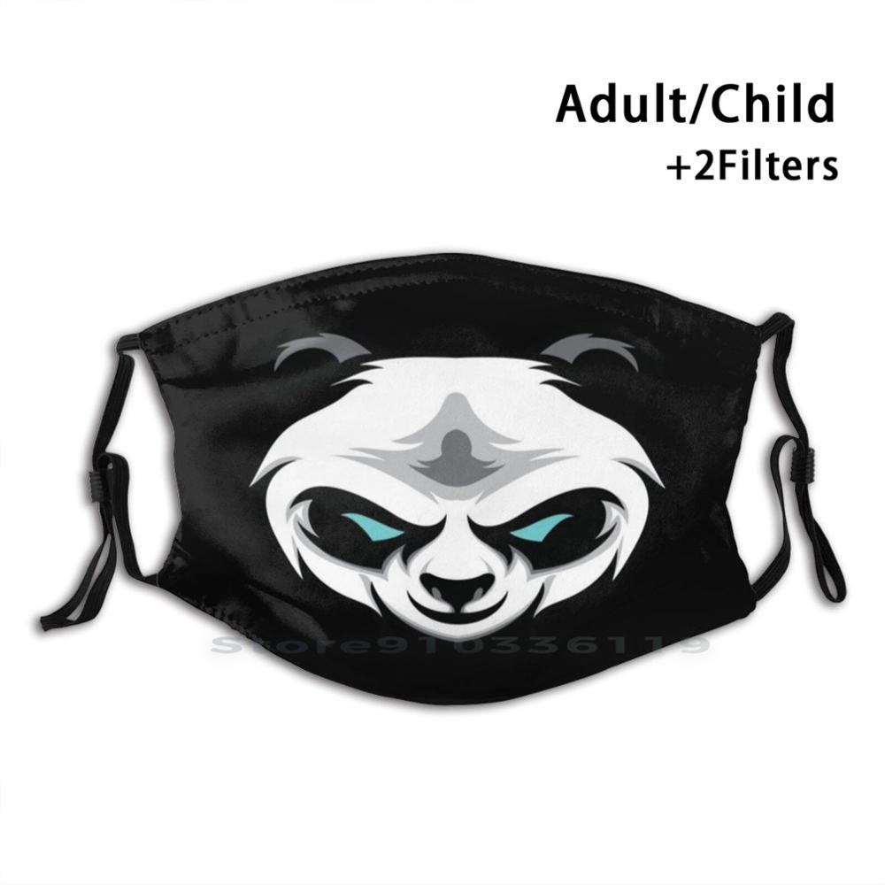Изображение товара: Panda Face Mask Design Anti Dust Filter Washable Face Mask Kids Template Required Infection Protective Quarantine Dotted Blue