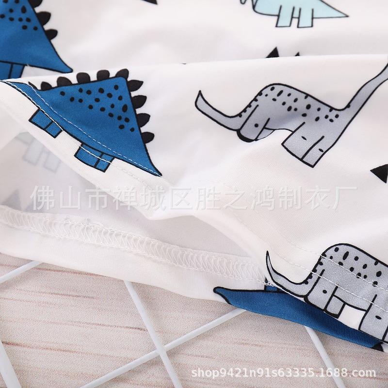 Изображение товара: Комбинезон детский полосатый, топ + мультяшный, брюки с динозаврами