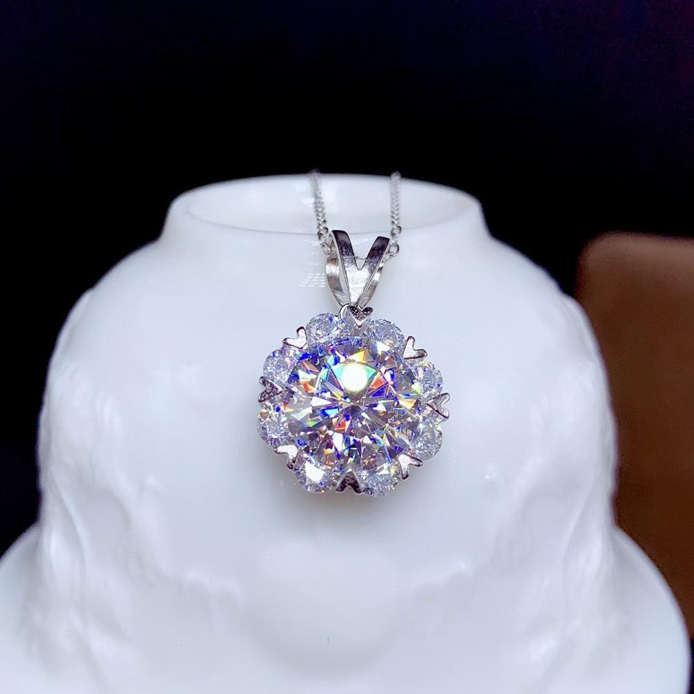 Изображение товара: Новейший стиль 2020, ожерелье из искусственного муассанита, серебро 925 пробы, подарок на день рождения