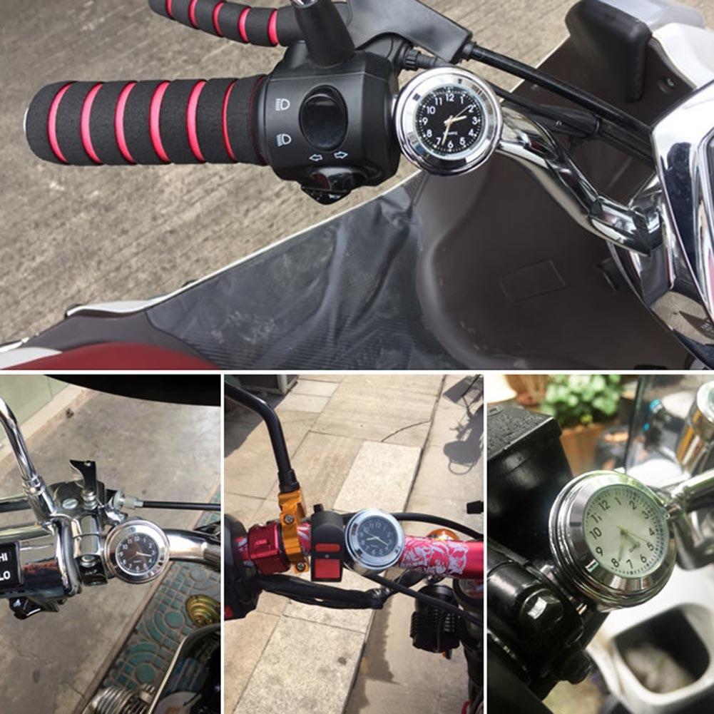 Изображение товара: Водонепроницаемый Алюминиевый циферблат для Руля Мотоцикла, 22/25 мм, кварцевые часы, аксессуары для мотоциклов Harley