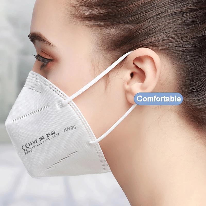 Изображение товара: 10-200 шт. KN95 FFP2 маски mascarillas CE маска PM2.5 дышащие 5 Слои фильтр маска Тканевая против гриппа Пыли Защитные маски для лица в масках