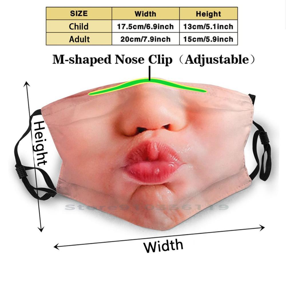 Изображение товара: Поцелуй меня, пожалуйста! Многоразовая маска для рта Pm2.5 с фильтром, «сделай сам», детский поцелуй, подарите мне лицо ребенка, губы, пожалуйста, милая