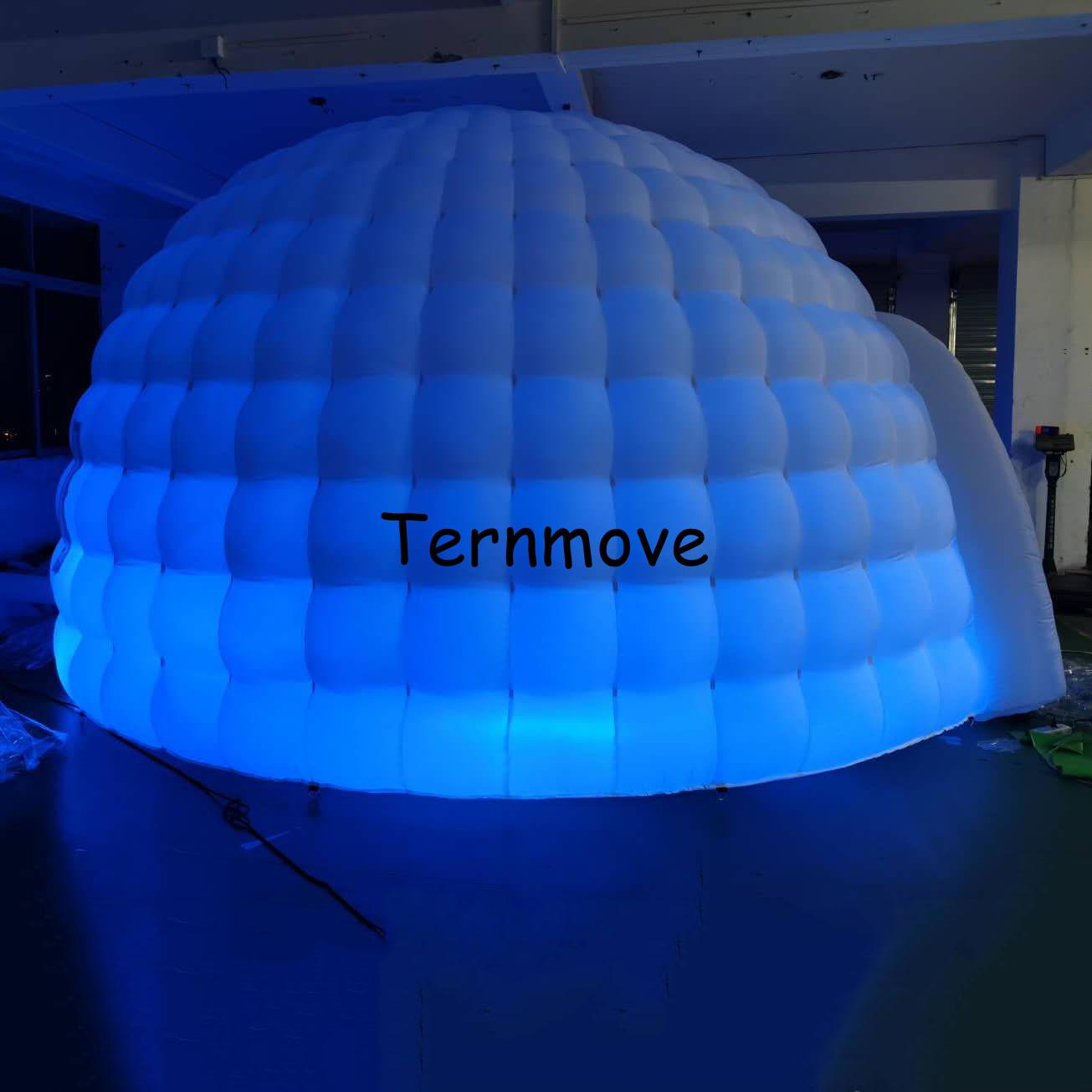 Изображение товара: Светодиодный доставка, светодиодная подсветка 5 м, надувная купольная палатка для свадебной вечеринки, яркая надувная палатка иглу для сцены, реквизит, игрушечная палатка