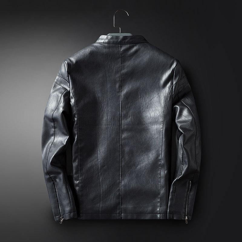 Изображение товара: Мужская одежда, куртка из искусственной кожи, зимняя кожаная куртка, трендовая свободная куртка с кошельком