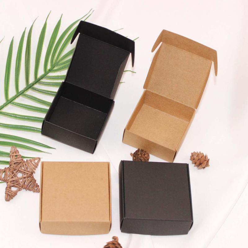 Изображение товара: 100 шт. черная крафт-бумага коробка для рукоделия маленькое белое мыло картонная бумага упаковка/посылка коробка коричневые конфеты подарок коробка для упаковки ювелирных изделий